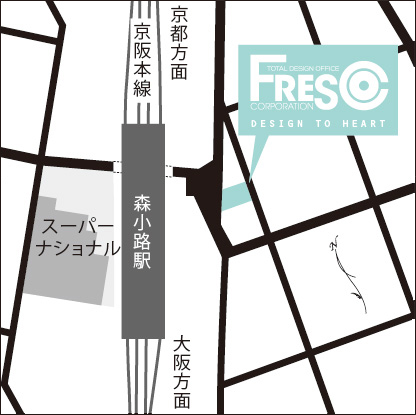 大阪の不動産広告代理店 株式会社フレスココーポレーションの地図